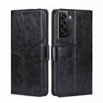 For Samsung Galaxy S23+ 5G Geometric Stitching Horizontal Flip Leather Phone Case(Black)