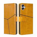 For Samsung Galaxy A04E Geometric Stitching Horizontal Flip Leather Phone Case(Yellow)