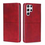 For Samsung Galaxy S23 Ultra 5G Cow Texture Magnetic Horizontal Flip Leather Phone Case(Red)
