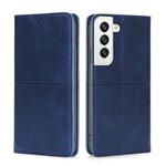 For Samsung Galaxy S23+ 5G Cow Texture Magnetic Horizontal Flip Leather Phone Case(Blue)