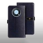 For Huawei nova Y90 idewei Crocodile Texture Leather Phone Case(Dark Blue)