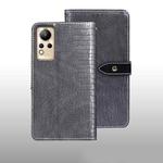 For Infinix Note 12 idewei Crocodile Texture Leather Phone Case(Grey)