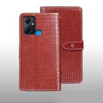 For Infinix Smart 6 Plus idewei Crocodile Texture Leather Phone Case(Red)