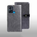 For Infinix Smart 6 Plus idewei Crocodile Texture Leather Phone Case(Grey)