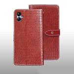 For Samsung Galaxy A04e 4G idewei Crocodile Texture Leather Phone Case(Red)