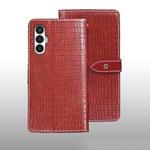 For Tecno Pova 3 idewei Crocodile Texture Leather Phone Case(Red)