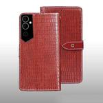 For Tecno Pova Neo 2 idewei Crocodile Texture Leather Phone Case(Red)