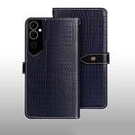 For Tecno Pova Neo 2 idewei Crocodile Texture Leather Phone Case(Dark Blue)