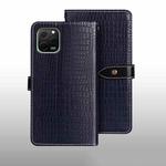 For Huawei nova Y61 4G idewei Crocodile Texture Leather Phone Case(Dark Blue)