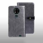 For Oukitel C19 Pro idewei Crocodile Texture Leather Phone Case(Grey)