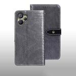 For Realme 10 5G idewei Crocodile Texture Leather Phone Case(Grey)