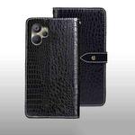For Realme 10 5G idewei Crocodile Texture Leather Phone Case(Black)