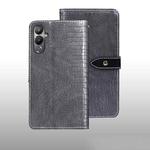 For Tecno Pova 4 idewei Crocodile Texture Leather Phone Case(Grey)