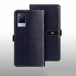 For vivo V21s idewei Crocodile Texture Leather Phone Case(Dark Blue)