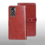 For ZTE Axon 30S idewei Crocodile Texture Leather Phone Case(Red)