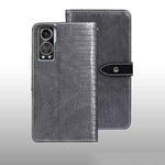 For ZTE Axon 30S idewei Crocodile Texture Leather Phone Case(Grey)