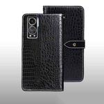 For ZTE Axon 30S idewei Crocodile Texture Leather Phone Case(Black)