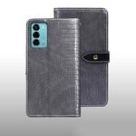 For ZTE Blade A72 4G idewei Crocodile Texture Leather Phone Case(Grey)