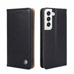 For Samsung Galaxy S23 5G Non-Magnetic Retro Texture Flip Leather Phone Case(Black)