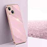 For iPhone 13 XINLI Straight 6D Plating Gold Edge TPU Shockproof Case(Cherry Purple)