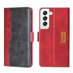 For Samsung Galaxy S23+ 5G Contrast Color Side Buckle Leather Phone Case(Red+Black)