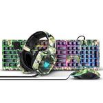 ONIKUMA K8 RGB Light Wired Gaming Headphones Keyboard Mouse Set(Camouflage Green)