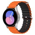 20mm Universal Ocean Style Silicone Two Color Watch Band(Orange Black)