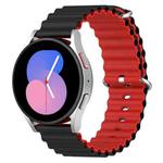 20mm Universal Ocean Style Silicone Two Color Watch Band(Black Red)