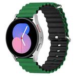20mm Universal Ocean Style Silicone Two Color Watch Band(Green Black)