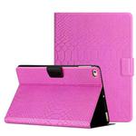 For iPad Air / Air 2 / 9.7 2017 / 9.7 2018 Solid Color Crocodile Texture Leather Smart Tablet Case(Rose Red)