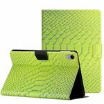 For iPad mini 6 Solid Color Crocodile Texture Leather Smart Tablet Case(Green)
