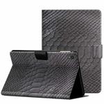 For Lenovo Tab P11 Solid Color Crocodile Texture Leather Smart Tablet Case(Black)