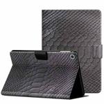 For Samsung Galaxy Tab A7 10.4 2020 Solid Color Crocodile Texture Leather Smart Tablet Case(Black)