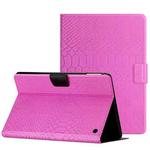 For Amazon Kindle Fire HD 8 2020 Solid Color Crocodile Texture Leather Smart Tablet Case(Rose Red)