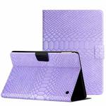 For Amazon Kindle Fire HD 8 2020 Solid Color Crocodile Texture Leather Smart Tablet Case(Purple)
