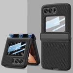 For Motorola Razr 2022 GKK Magnetic Folding Shockproof Leather Phone Case(Carbon Fibre)
