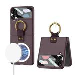 For Samsung Galaxy Z Flip4 GKK MagSafe Ultrathin Integrated Shockproof Phone Case with Ring Holder(Wine Red)