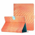 For 8 inch Tablets Solid Color Crocodile Texture Leather Tablet Case(Orange)