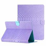 For 10 inch Tablets Solid Color Crocodile Texture Leather Tablet Case(Purple)