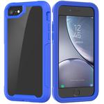 For iPhone SE 2020 & 8 & 7 Transparent Series Frame TPU + PC Dust-proof Scratch-proof Drop-proof Protective Case(Blue)