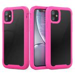 For iPhone 11 Transparent Series Frame TPU + PC Dust-proof Scratch-proof Drop-proof Protective Case(Rose Red)