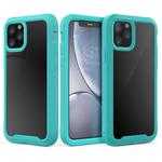 For iPhone 11 Pro Max Transparent Series Frame TPU + PC Dust-proof Scratch-proof Drop-proof Protective Case(Light Blue)