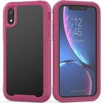 For iPhone XR Transparent Series Frame TPU + PC Dust-proof Scratch-proof Drop-proof Protective Case(Dark Red)