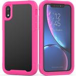 For iPhone XR Transparent Series Frame TPU + PC Dust-proof Scratch-proof Drop-proof Protective Case(Rose Red)