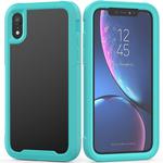 For iPhone XR Transparent Series Frame TPU + PC Dust-proof Scratch-proof Drop-proof Protective Case(Light Blue)