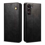 For Samsung Galaxy S23+ 5G Oil Wax Crazy Horse Texture Leather Phone Case(Black)