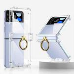 For Samsung Galaxy Z Flip4 GKK Airbag Hinge Shockproof Phone Case with Ring Holder(Transparent)