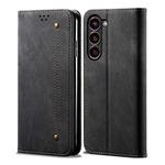 For Samsung Galaxy S23+ 5G Denim Texture Leather Phone Case(Black)