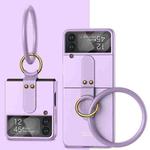 For Samsung Galaxy Z Flip4 GKK Ultrathin Integrated Shockproof Phone Case with Bracelet(Purple)
