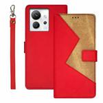 For Infinix Zero Ultra 5G idewei Two-color Splicing Leather Phone Case(Red)